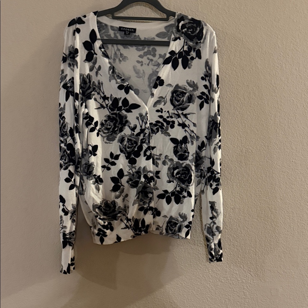 George Monochrome Floral Print Blouse